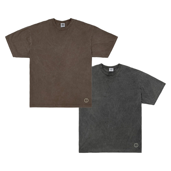 Load image into Gallery viewer, Essentials Vintage Washed Tees Twinpack - Cocoa/Charcoal
