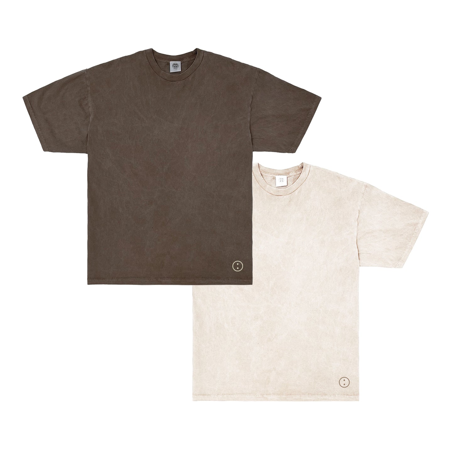 Essentials Vintage Washed Tee Twinpack - Cocoa/Ivory