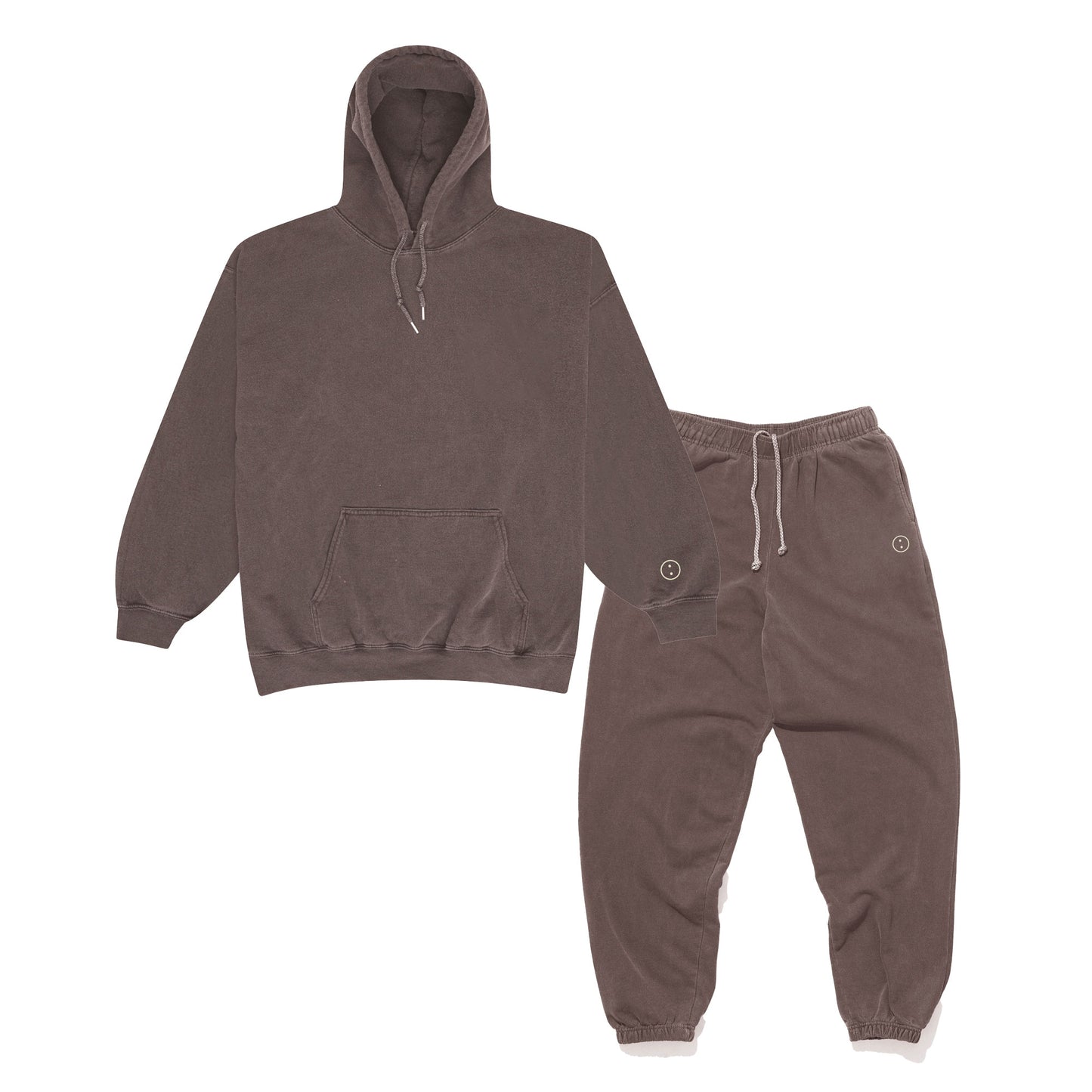 Essentials Vintage Washed Hoodie & Jogger Set - Cocoa