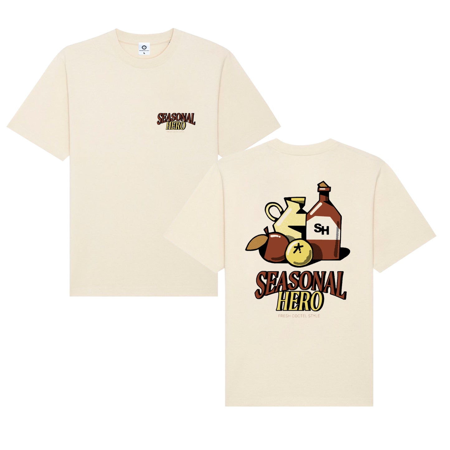 Seasonal Hero 'Coctel Style' Tee - Natural