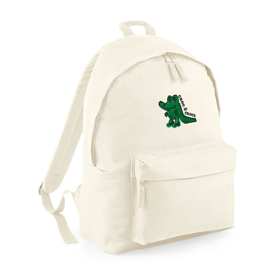 Other Side Store 'Crocs' Embroidered Backpack - Ecru