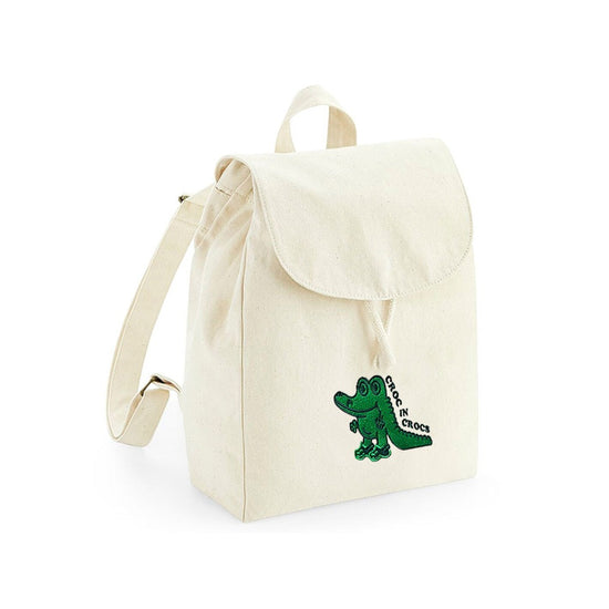 Other Side Store Crocs Embroidered Mini Backpack Natural UN IK Clothing
