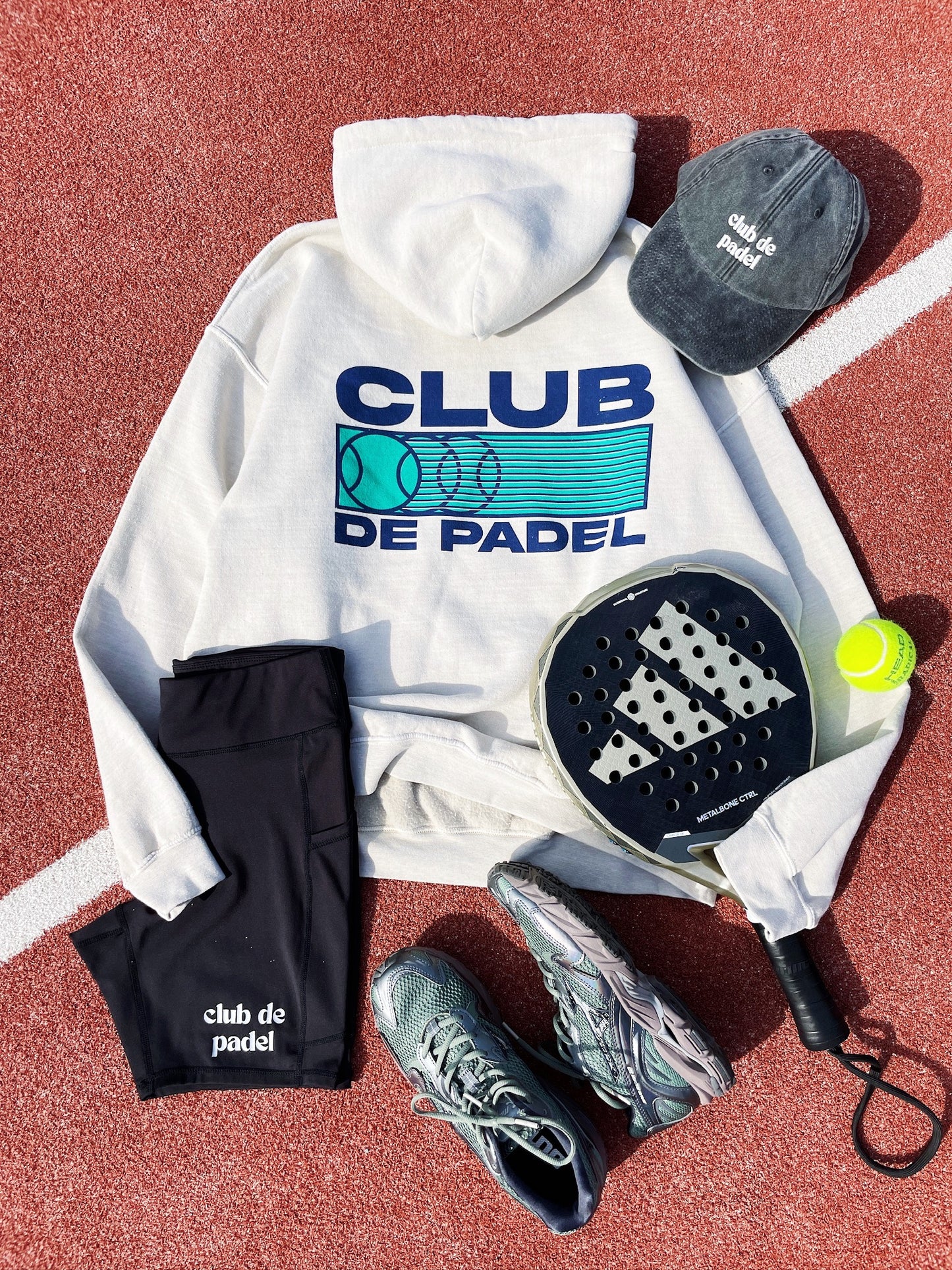 Club de Padel 'Heritage' Vintage Washed Hoodie - Cream