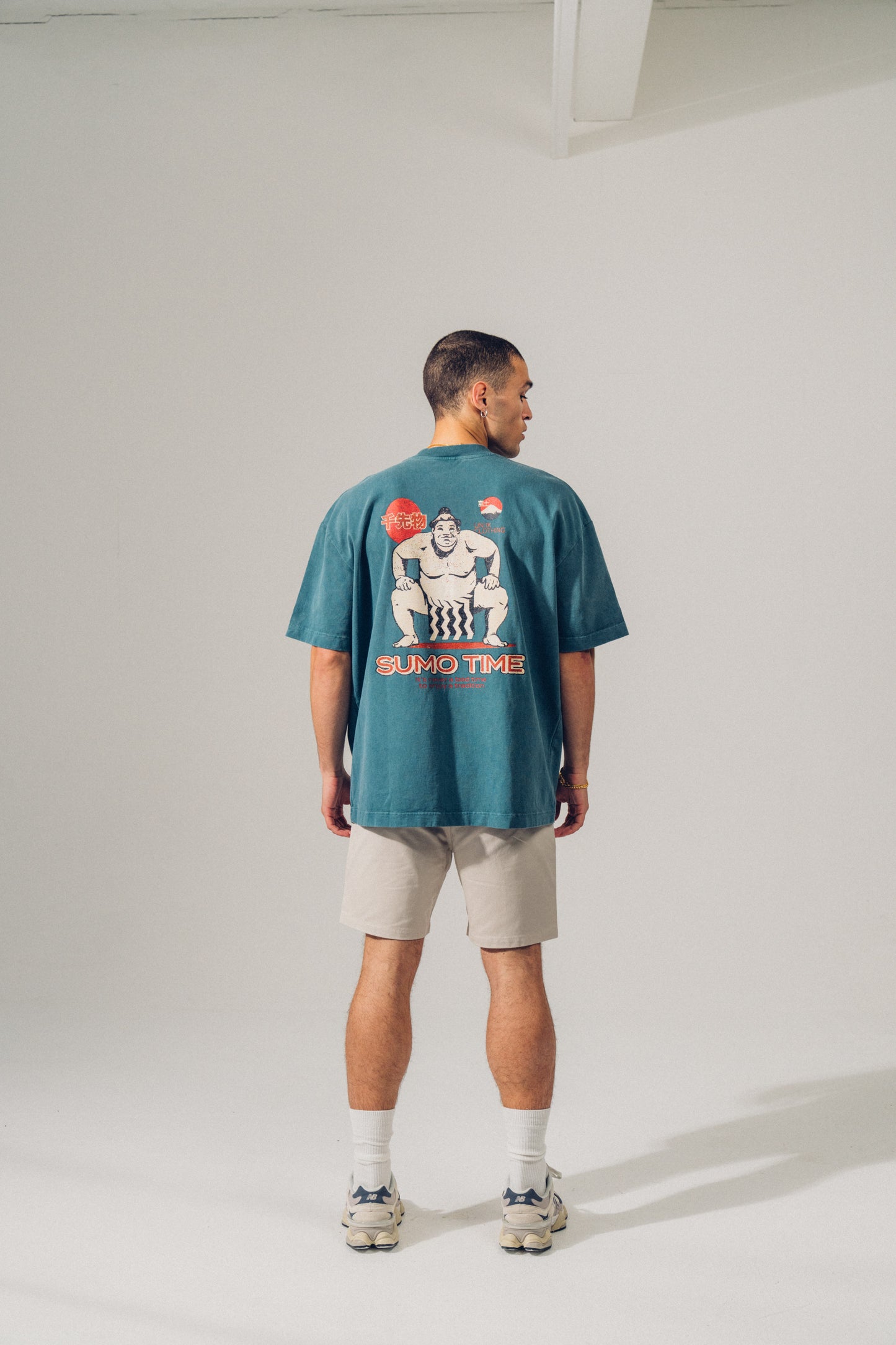 A Thousand Futures 'Sumo Time' Vintage Washed Tee - Pine