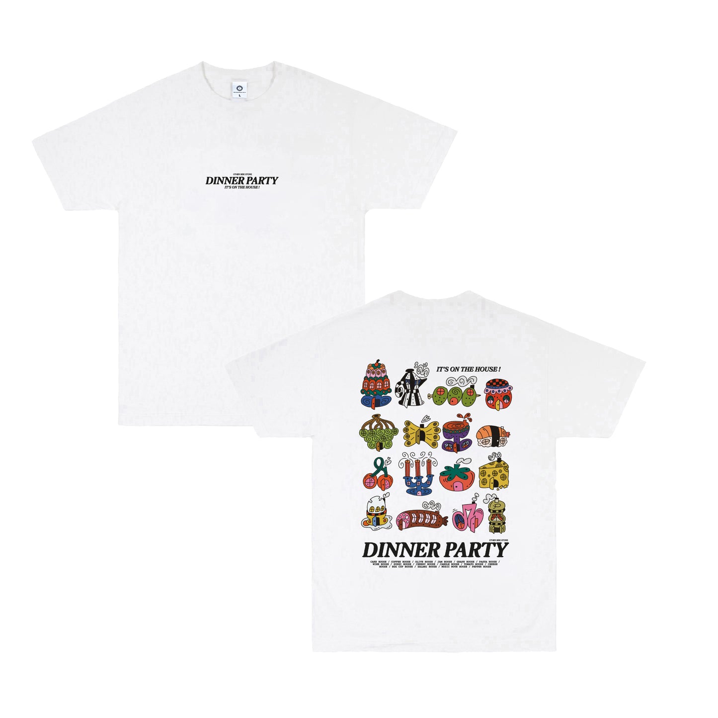 Other Side Store 'Dinner Party' Tee - White