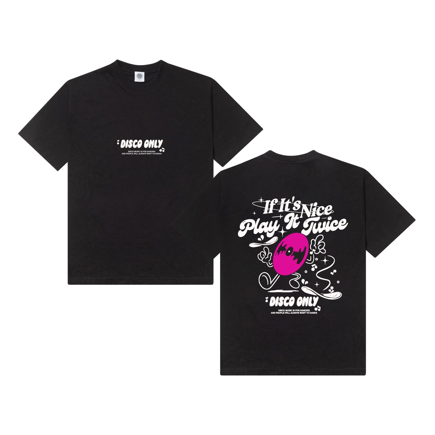 DISCO ONLY 'Play It Twice V5' Tee - Black