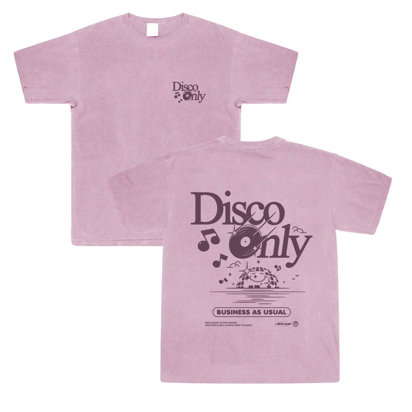 DISCO ONLY 'Business As Usual' Vintage Washed Tee - Pink