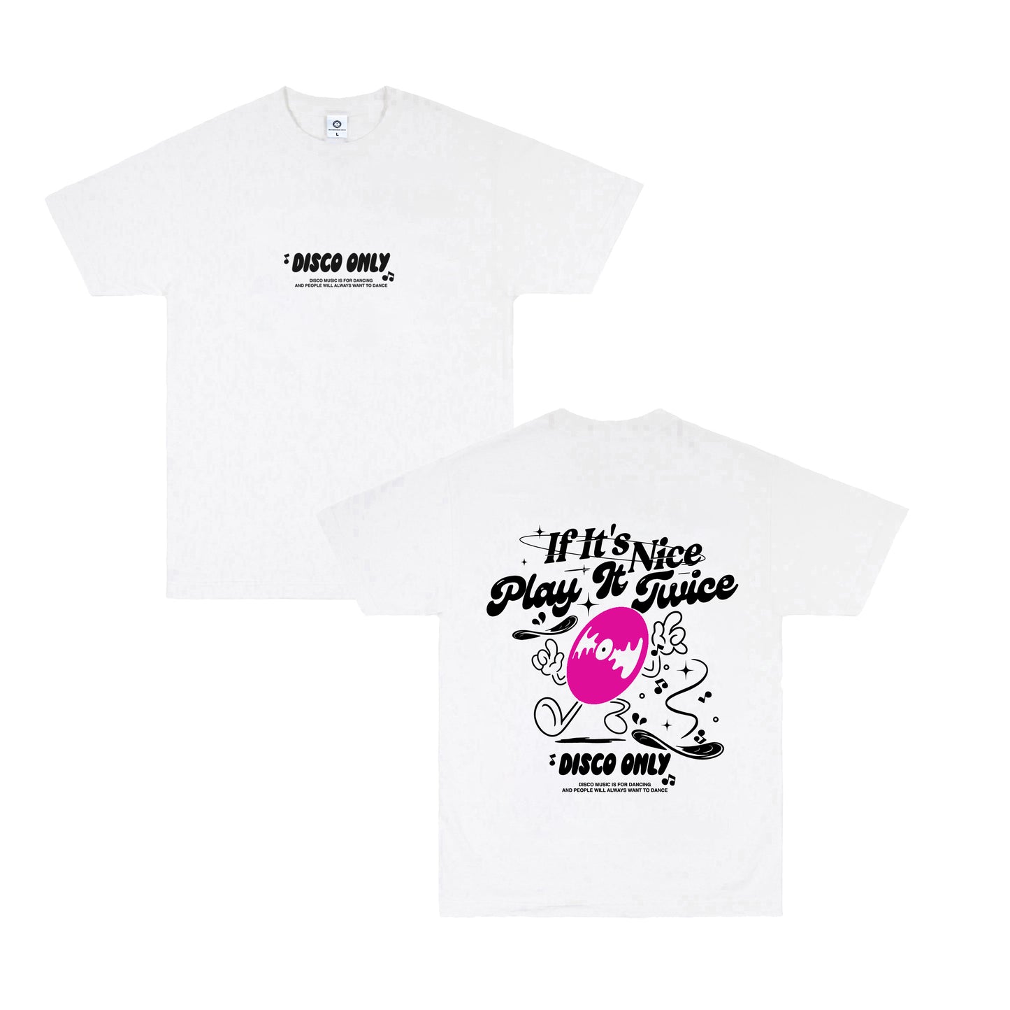 DISCO ONLY 'Play It Twice V5' Tee - White