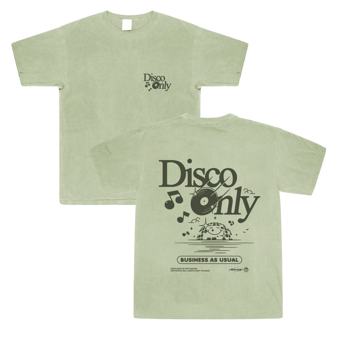 DISCO ONLY 'Business As Usual' Vintage Washed Tee - Pistachio