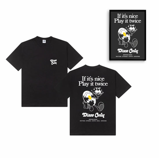 DISCO ONLY 'Play It Twice V2' Tee & Print Bundle - Black