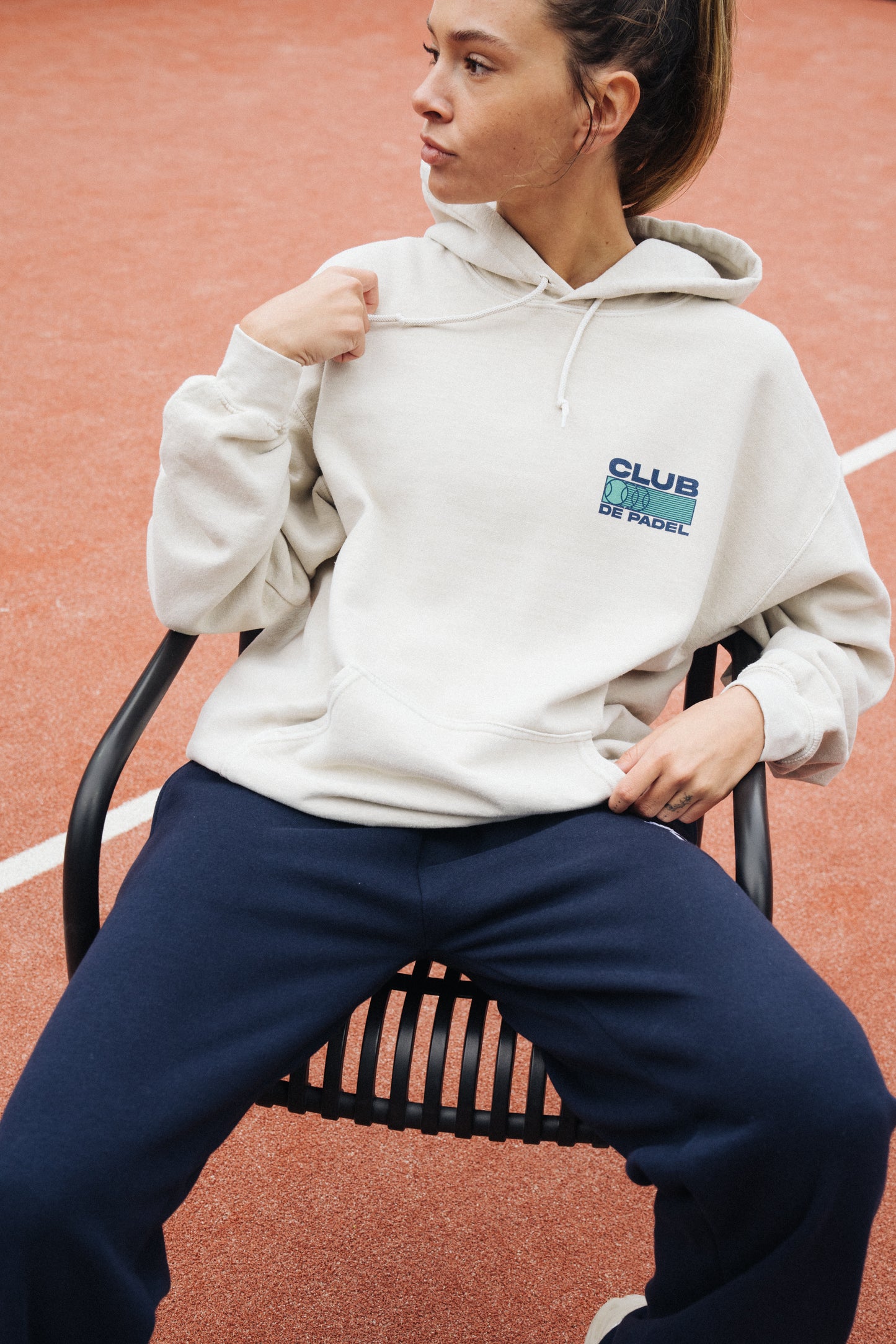 Club de Padel 'Heritage' Vintage Washed Hoodie - Cream