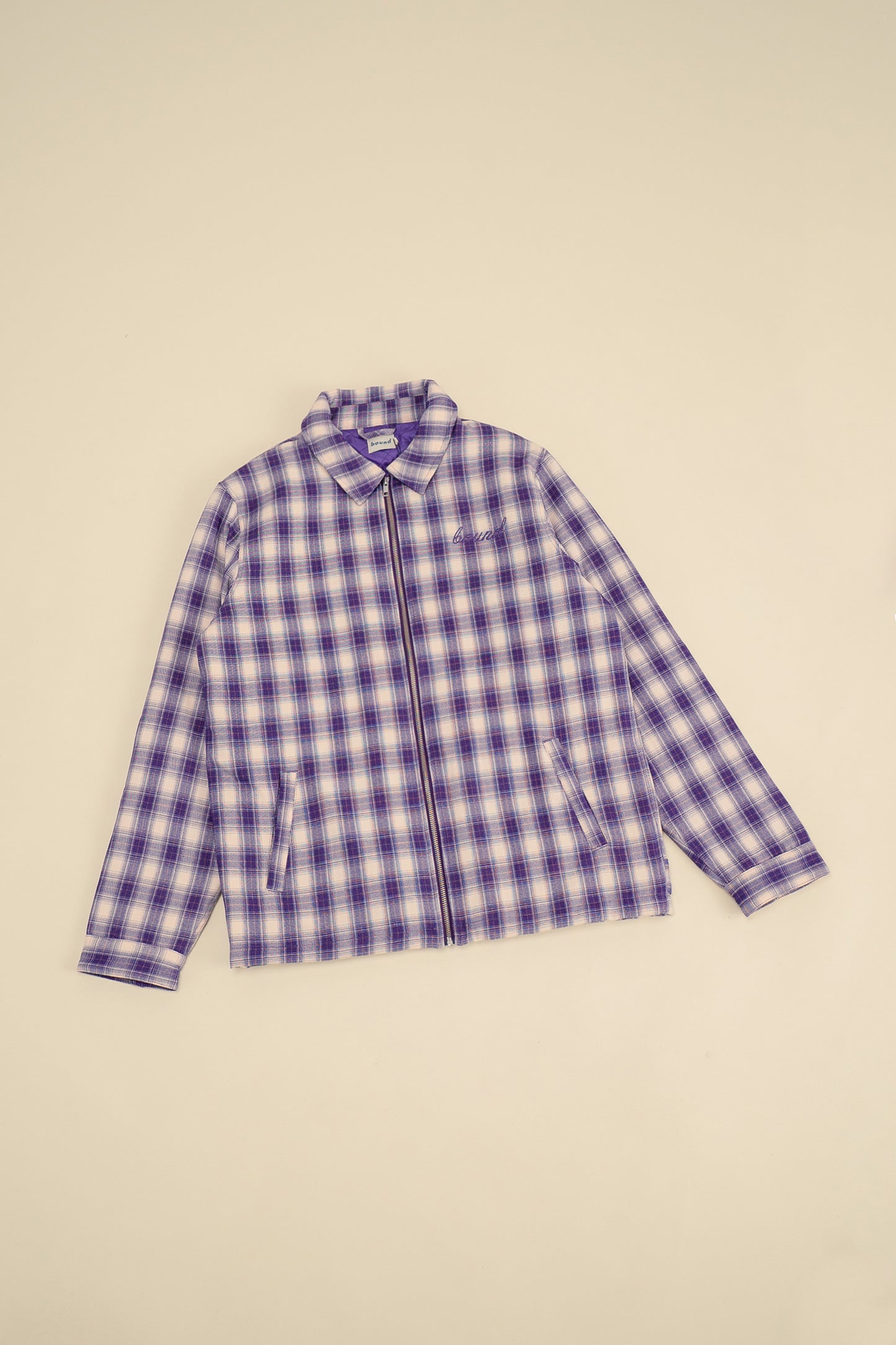 bound Lavender Check Coach Jacket