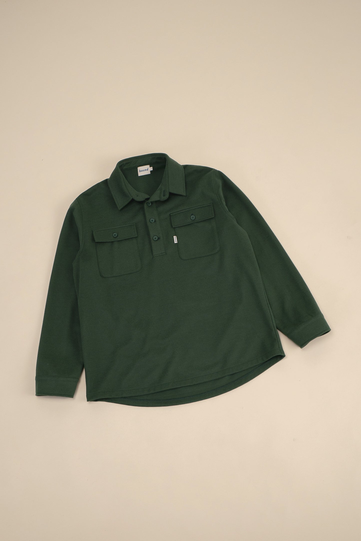 bound Forest Green Work Pullover