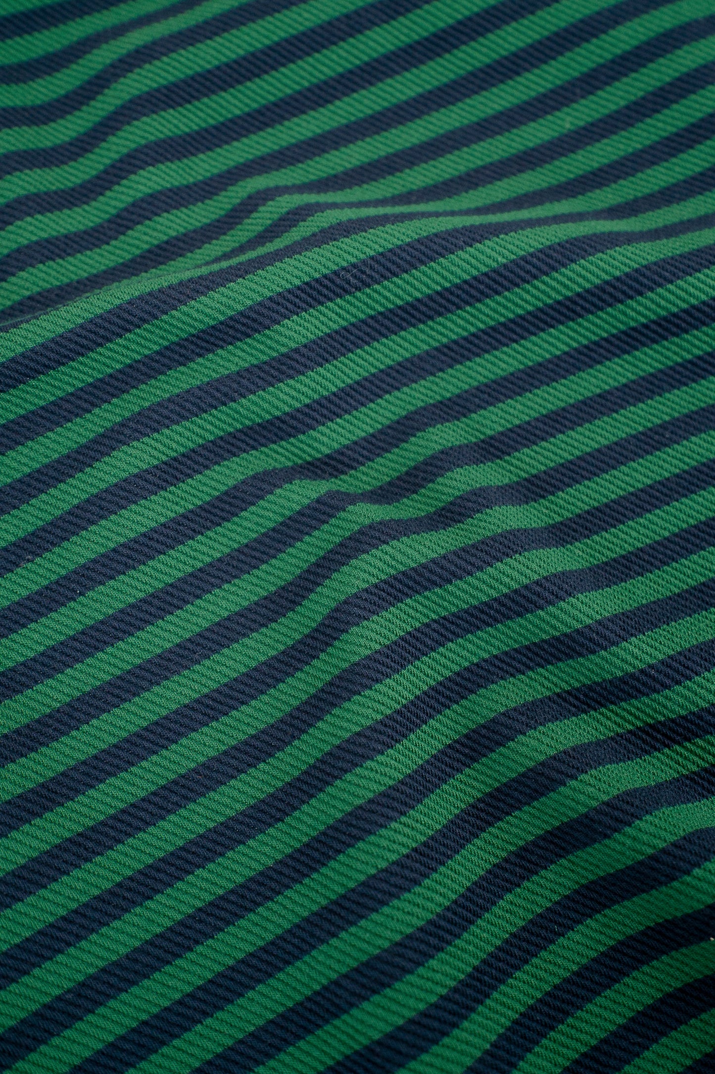 bound Navy & Green Textured Stripe LS Tee