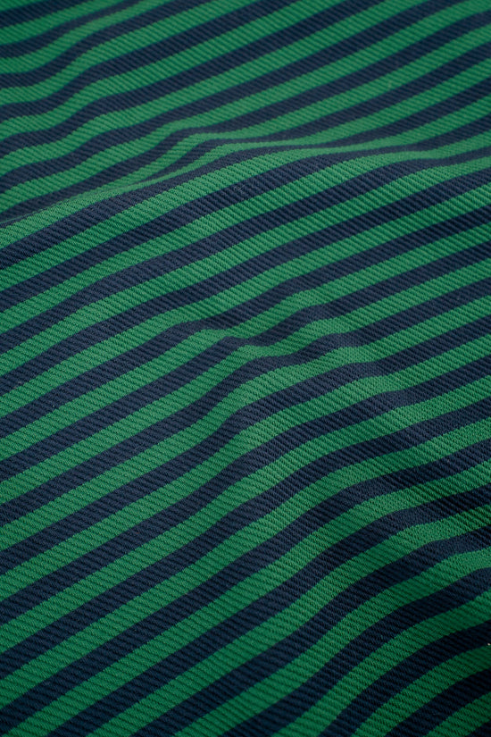 bound Navy & Green Textured Stripe LS Tee