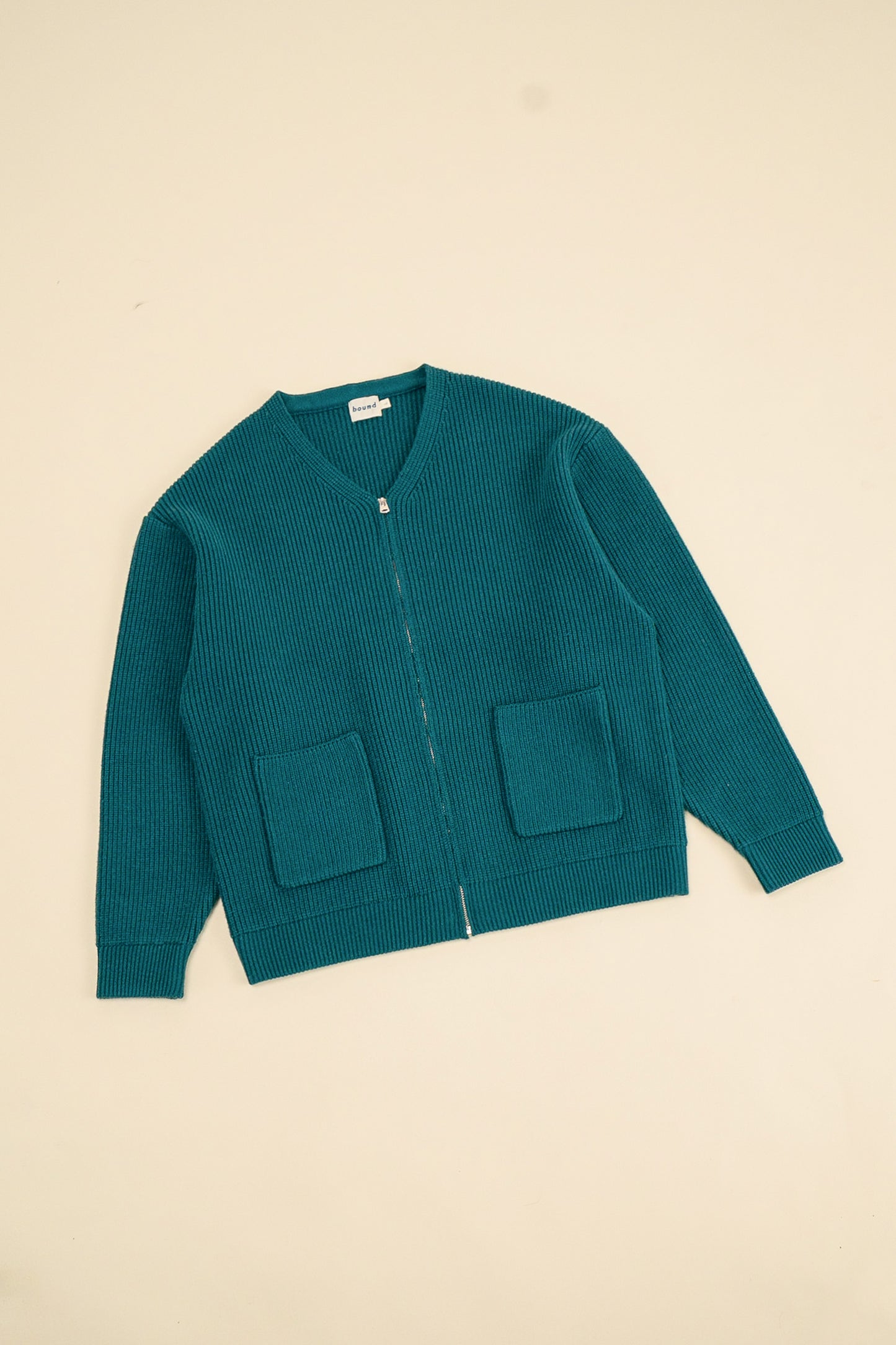 bound Teal Heavy Knitted Cardigan