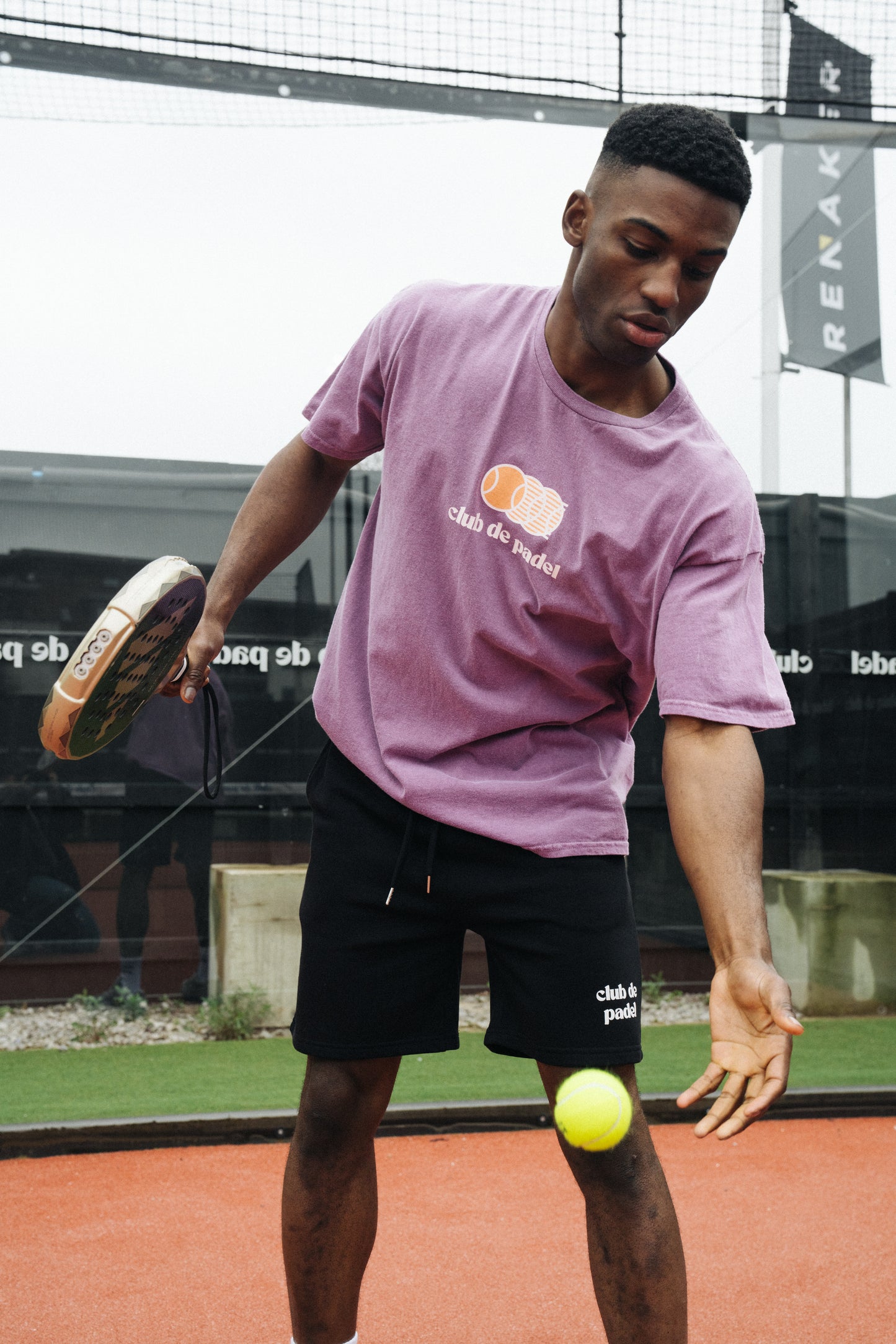 Club de Padel 'Vibora' Vintage Washed Tee - Burgundy