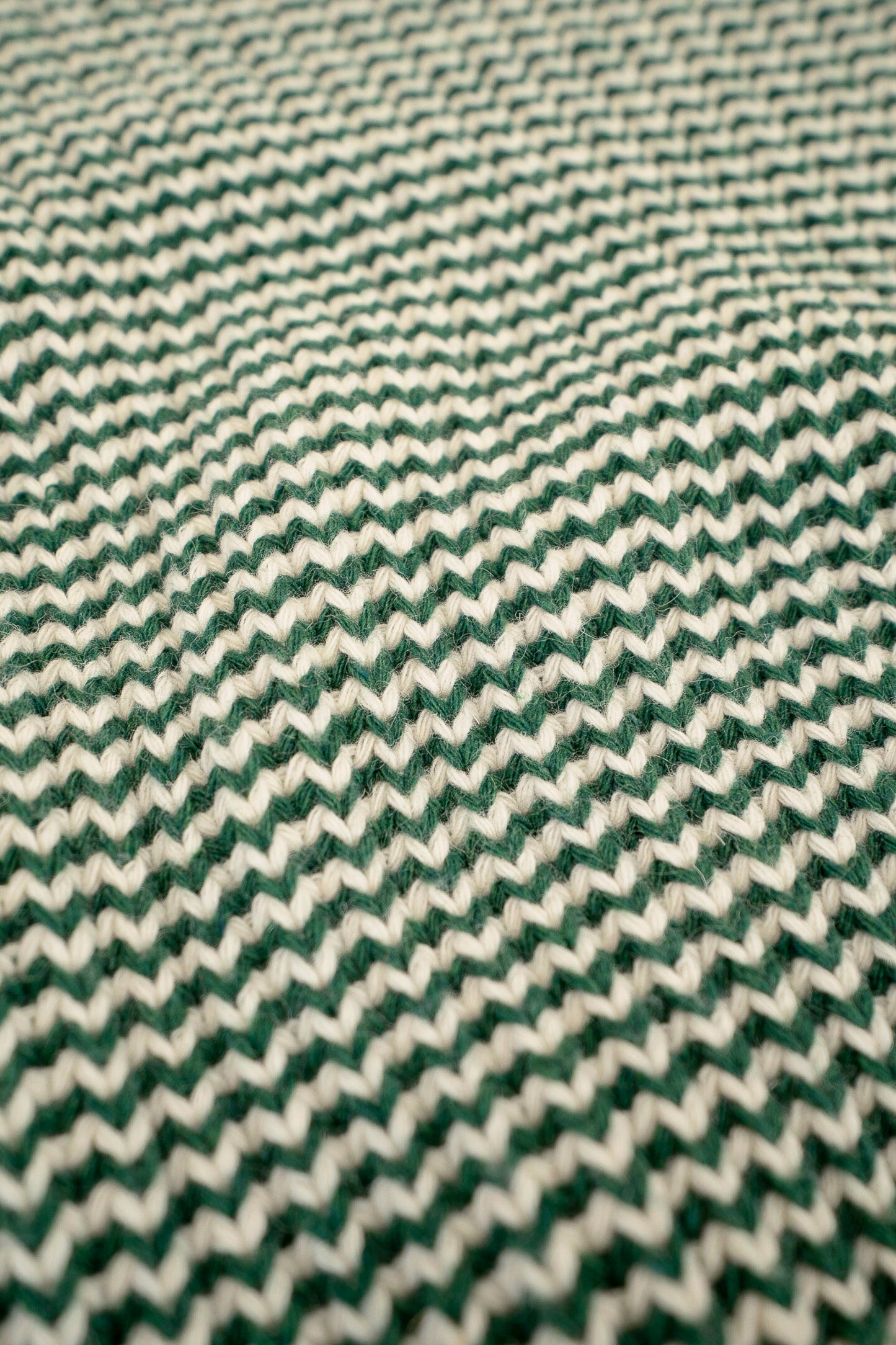 bound Green Stripe Chunky Knit Rib Oversized Sweater