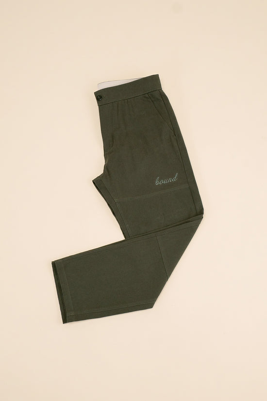 bound Khaki Straight Work Pant