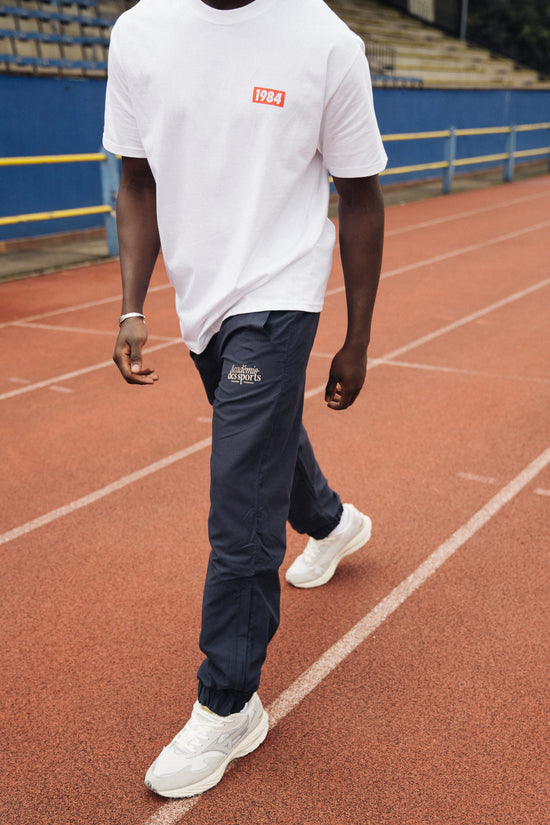 Vice 84 'Académie Des Sports Script' Nylon Trackpants - Navy