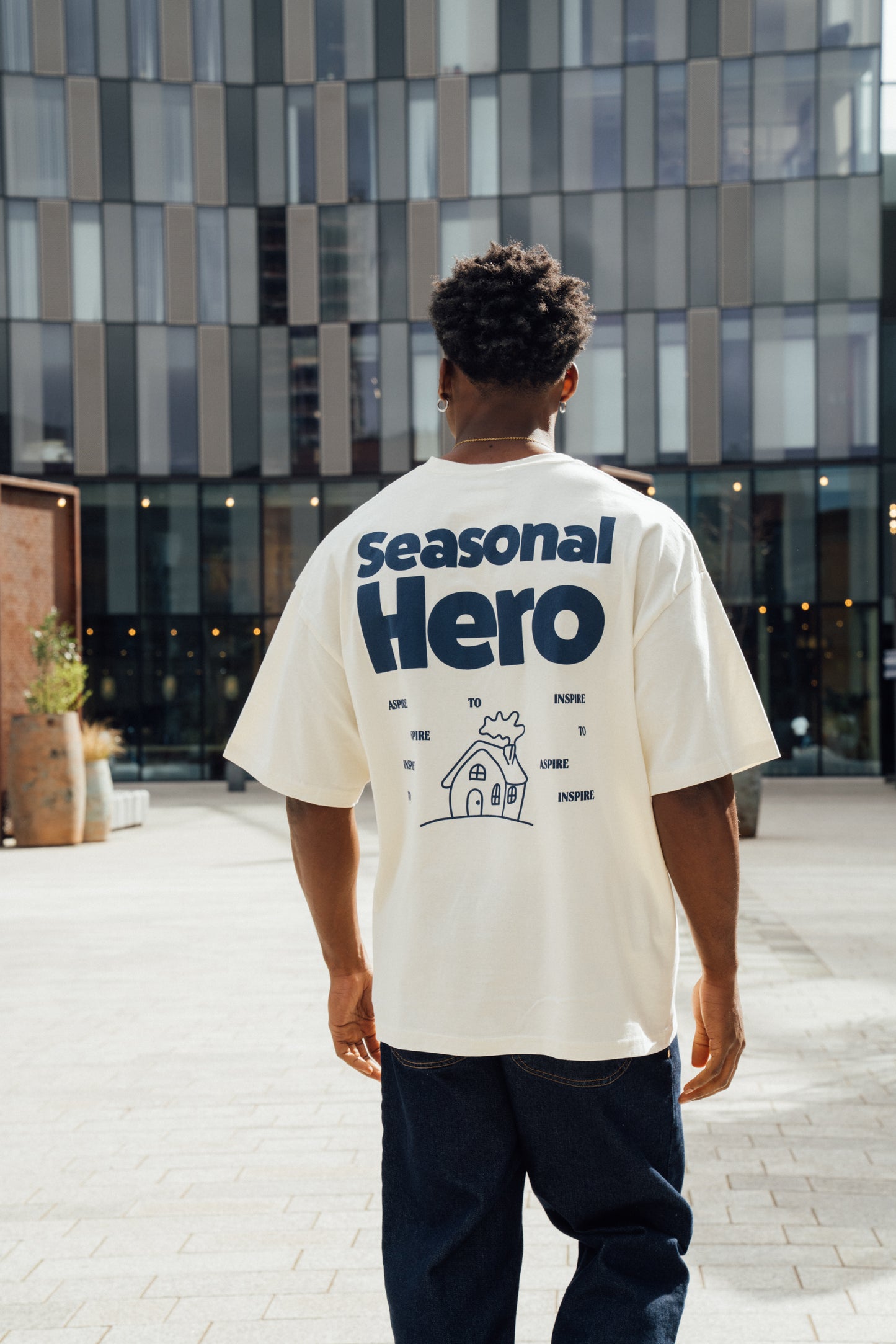 Seasonal Hero 'Building Houses' Tee - Ecru