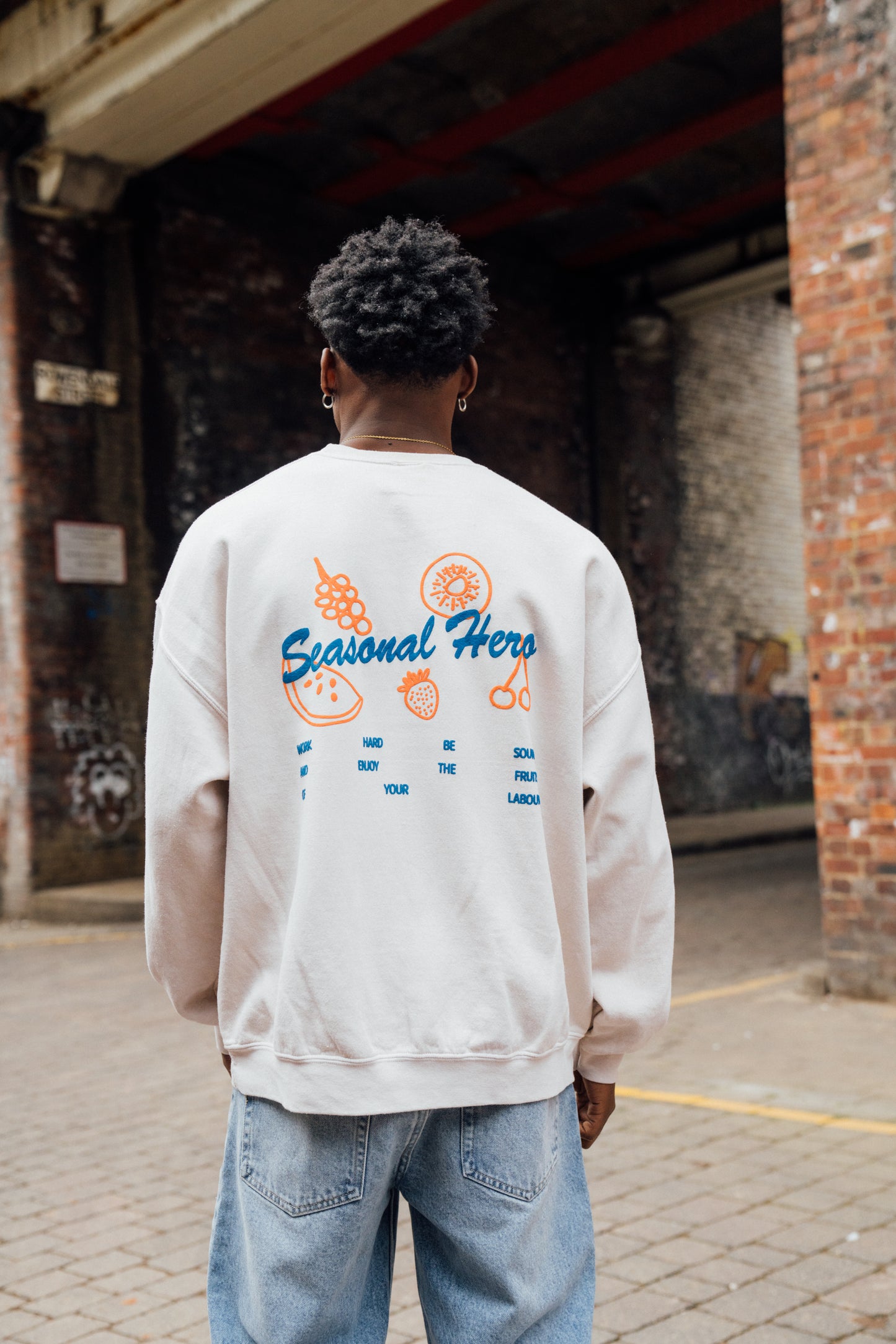 Seasonal Hero 'Fruits Of Your Labour' Vintage Washed Sweater - Cream