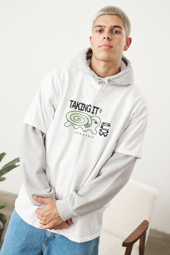 Load image into Gallery viewer, KBAR X UN:IK &amp;#39;Taking It Slow&amp;#39; Tee - White
