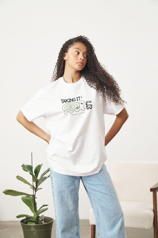 Load image into Gallery viewer, KBAR X UN:IK &amp;#39;Taking It Slow&amp;#39; Tee - White
