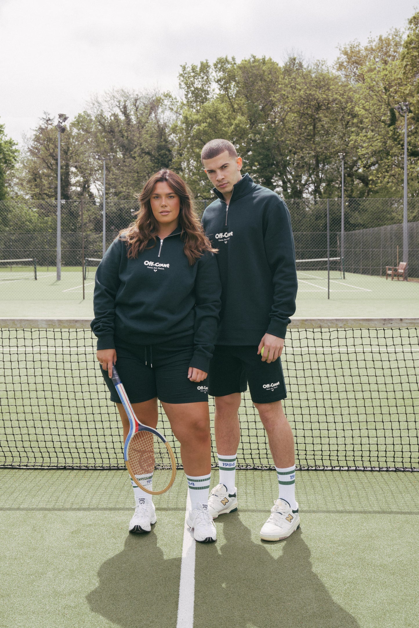 Vice 84 'Off Court GSM' Half Zip Sweater & Shorts Set - Pine