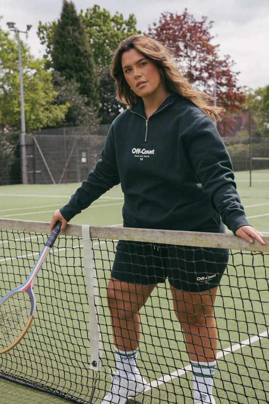 Load image into Gallery viewer, Vice 84 &amp;#39;Off Court GSM&amp;#39; Half Zip Sweater &amp;amp; Shorts Set - Pine

