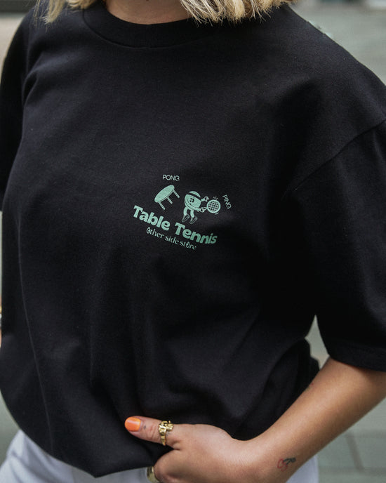 Load image into Gallery viewer, Other Side Store &amp;#39;Ping Pong&amp;#39; Tee - Black
