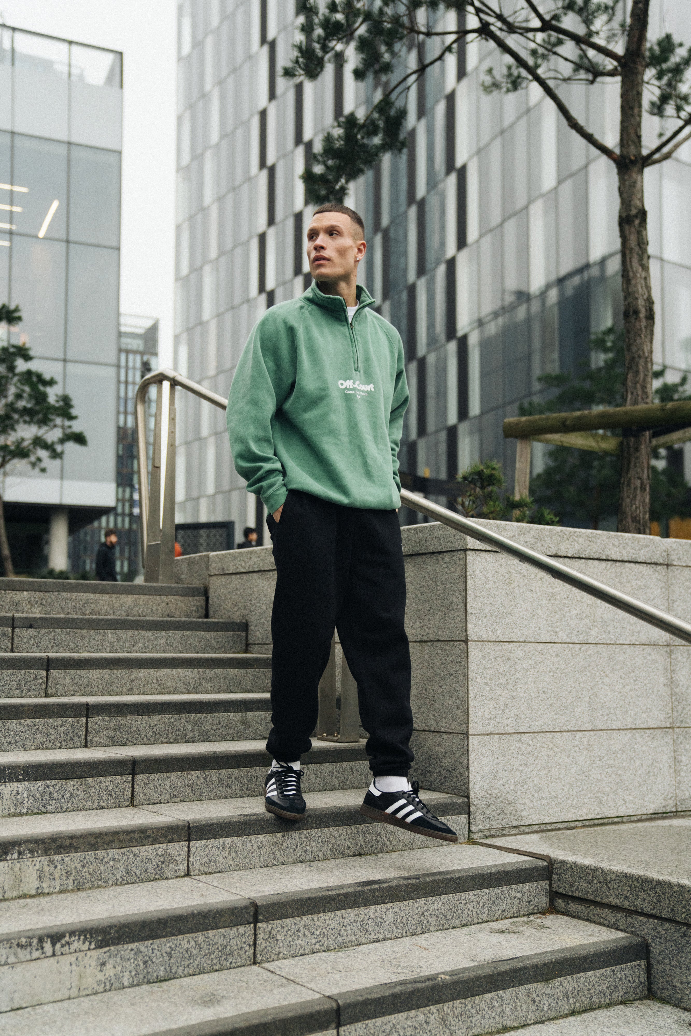 Vice 84 'Off-Court GSM' Washed 1/4 Zip Sweater - Kelly Green – UN