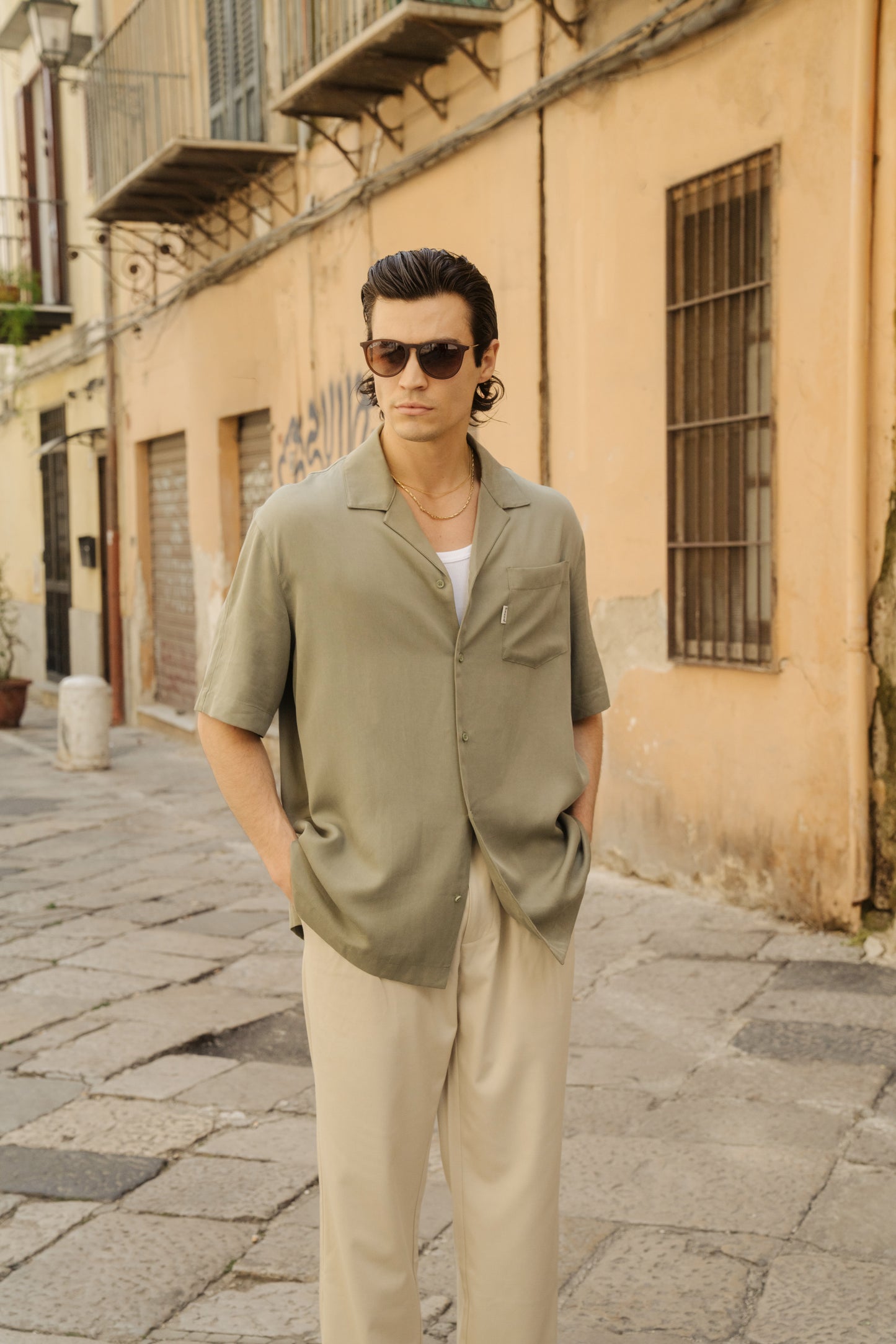 bound 'Sage Lyocell' Cuban SS Shirt