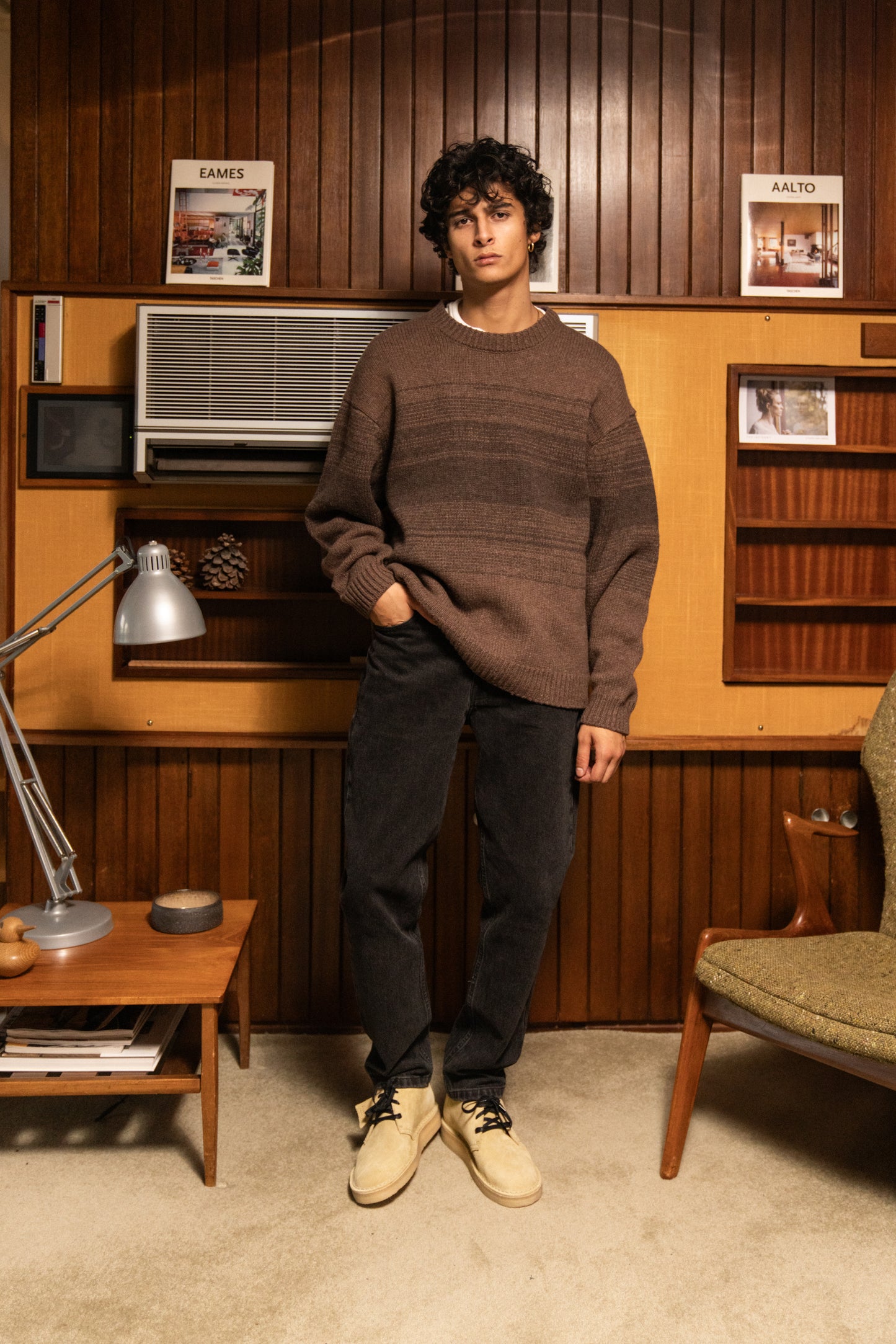 bound Brown Gradient Lambswool Sweater