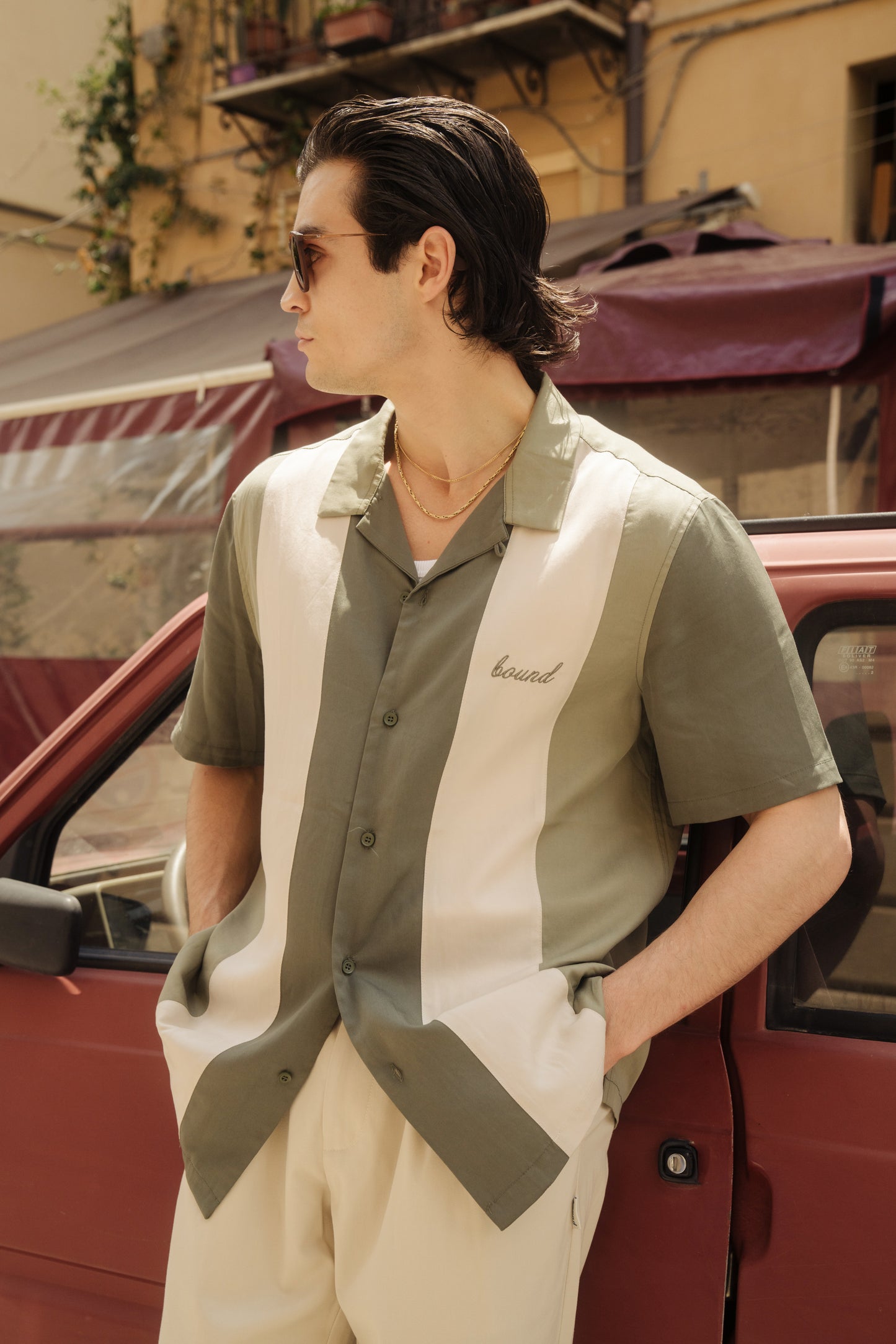 bound 'New Jersey' Bowling Shirt - Green