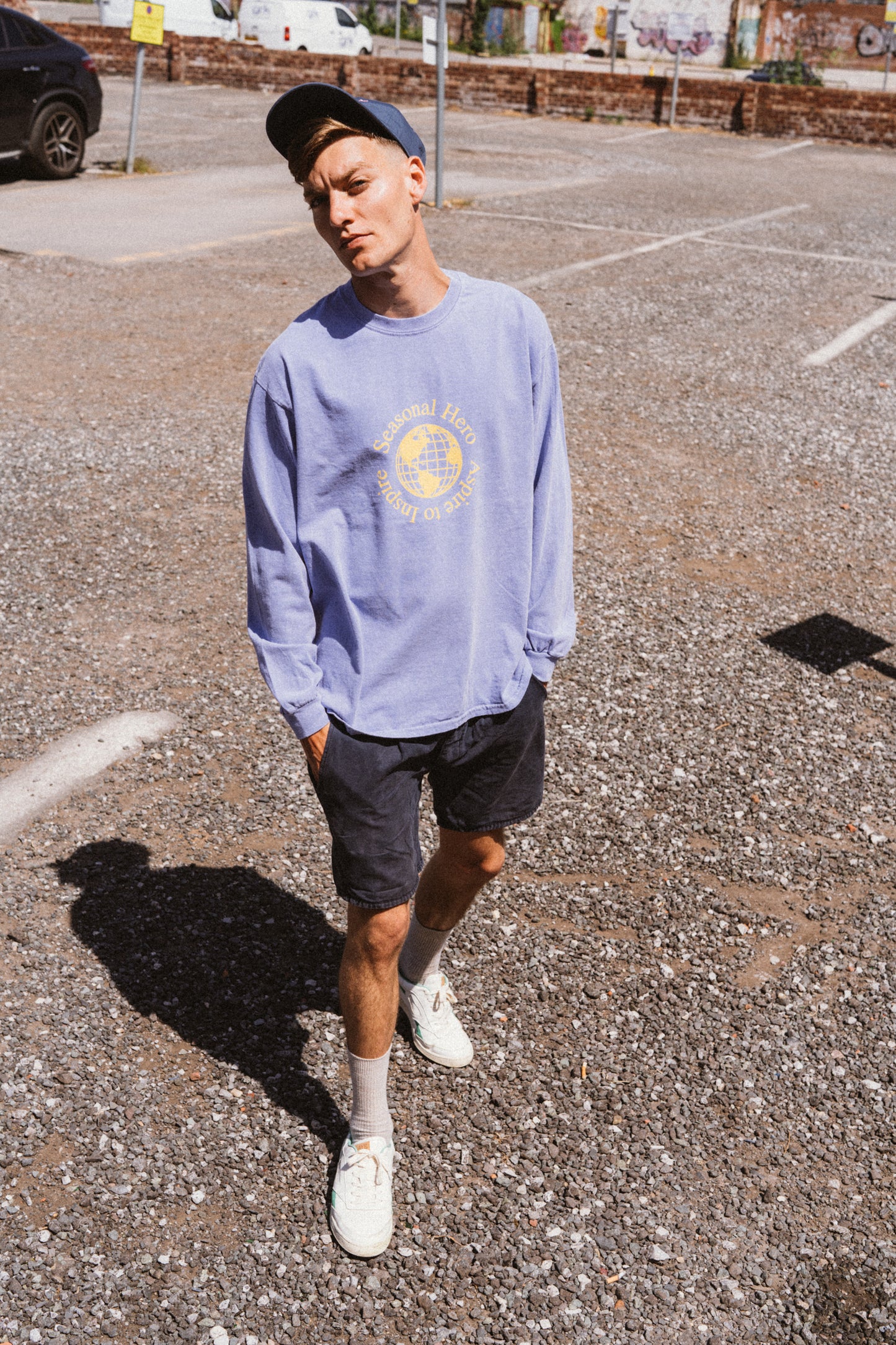 Seasonal Hero 'Aspire' Vintage Washed Longsleeve Tee - Orchid