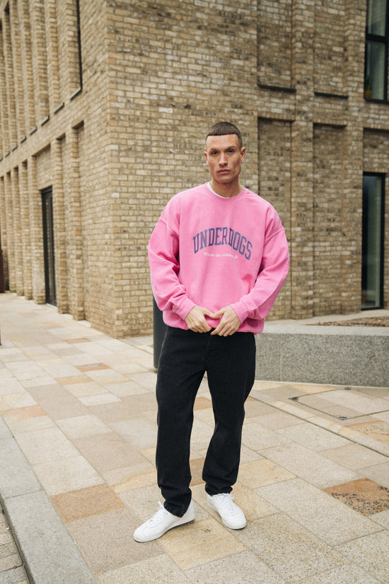 Load image into Gallery viewer, Vice 84 &amp;#39;Underdogs&amp;#39; Vintage Washed Sweater - Pink
