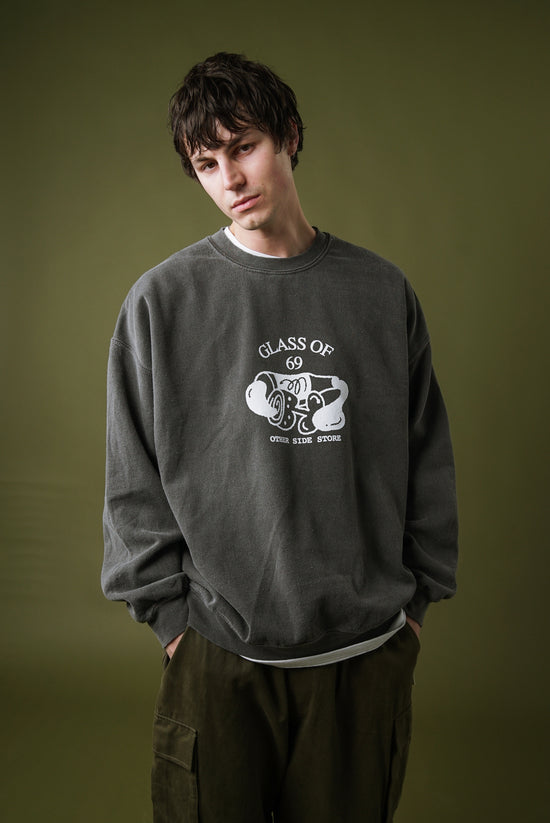 Other Side Store 'Glass of 69' Vintage Washed Sweater - Charcoal