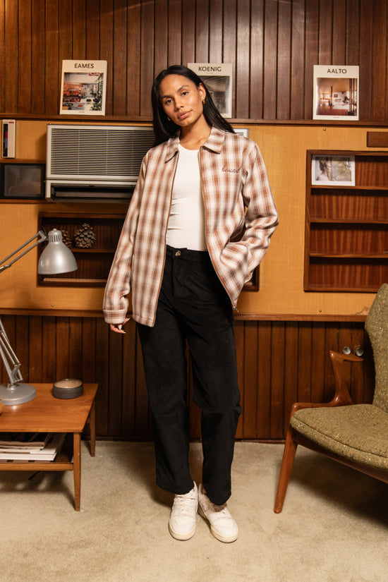 bound Nevada Brown Check Coach Jacket