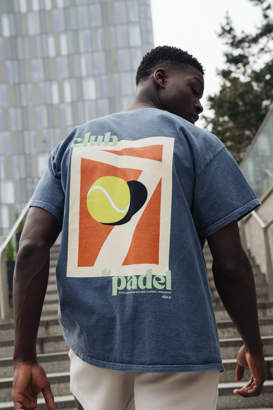 Club de Padel 'Summer Court' Vintage Washed Tee - Navy