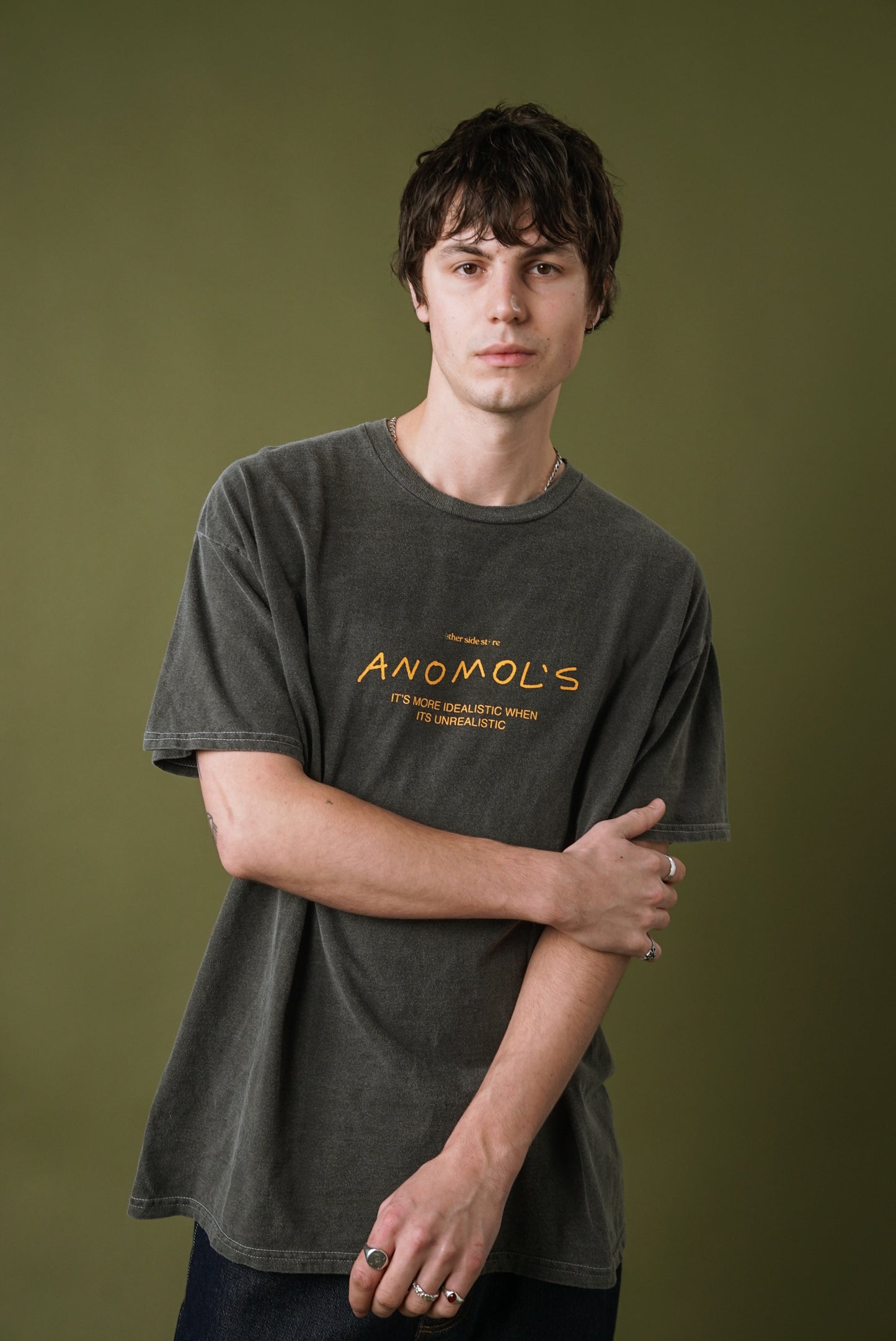 Other Side Store 'Anomols' Vintage Washed Tee - Black