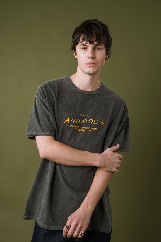 Load image into Gallery viewer, Other Side Store &amp;#39;Anomols&amp;#39; Vintage Washed Tee - Black
