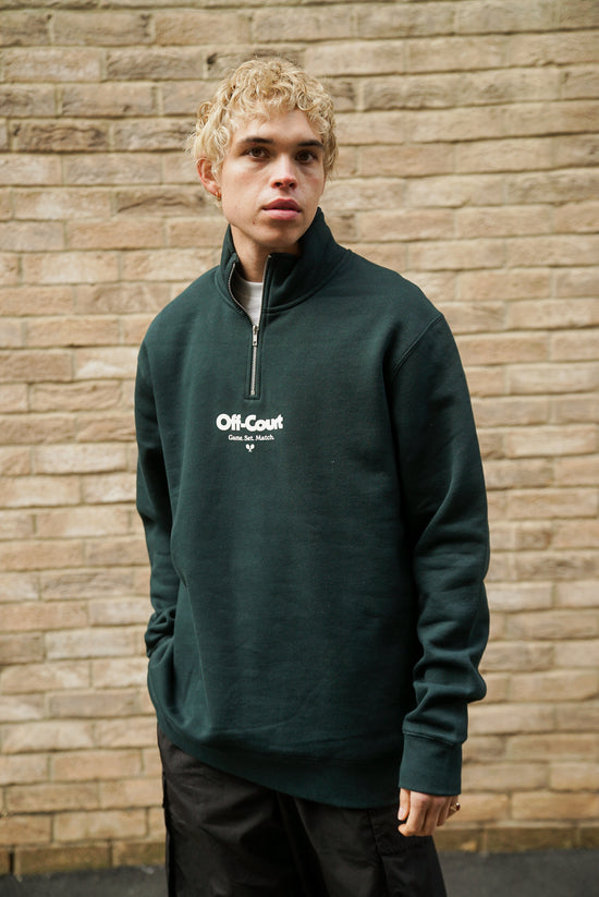 Load image into Gallery viewer, Vice 84 &amp;#39;Off-Court GSM&amp;#39; 1/4 Zip Sweater - Pine
