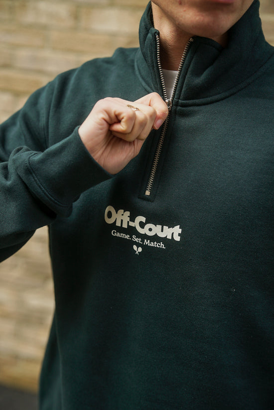 Load image into Gallery viewer, Vice 84 &amp;#39;Off-Court GSM&amp;#39; 1/4 Zip Sweater - Pine
