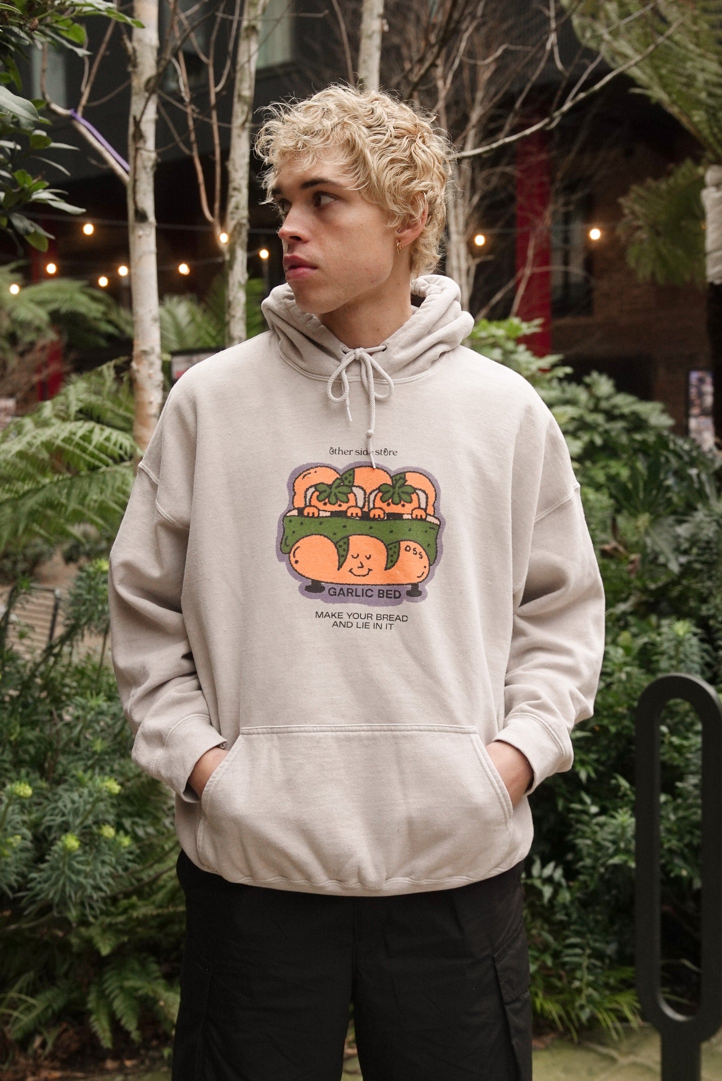 Other Side Store 'Garlic Bed' Vintage Washed Hoodie - Sand