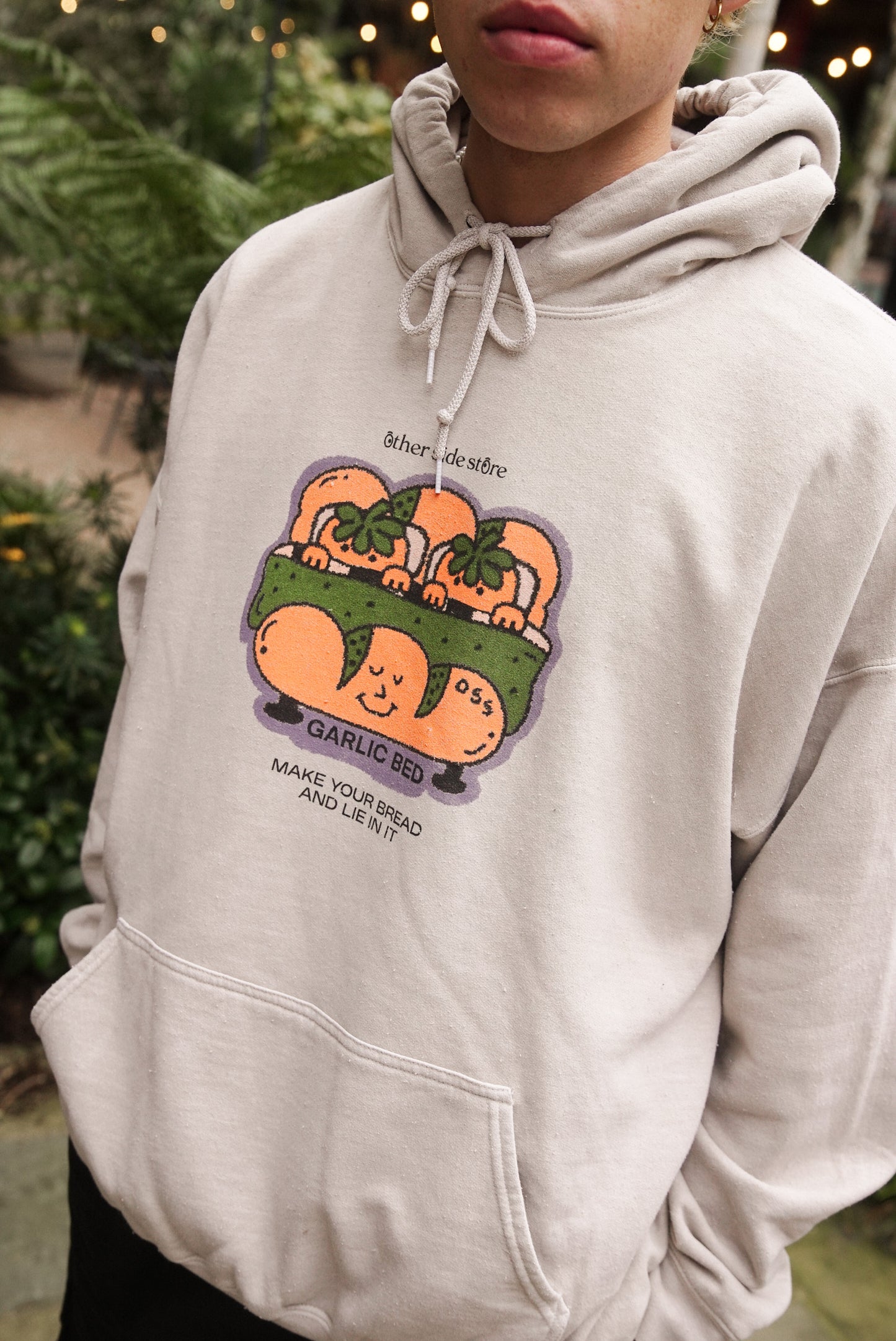 Other Side Store 'Garlic Bed' Vintage Washed Hoodie - Sand