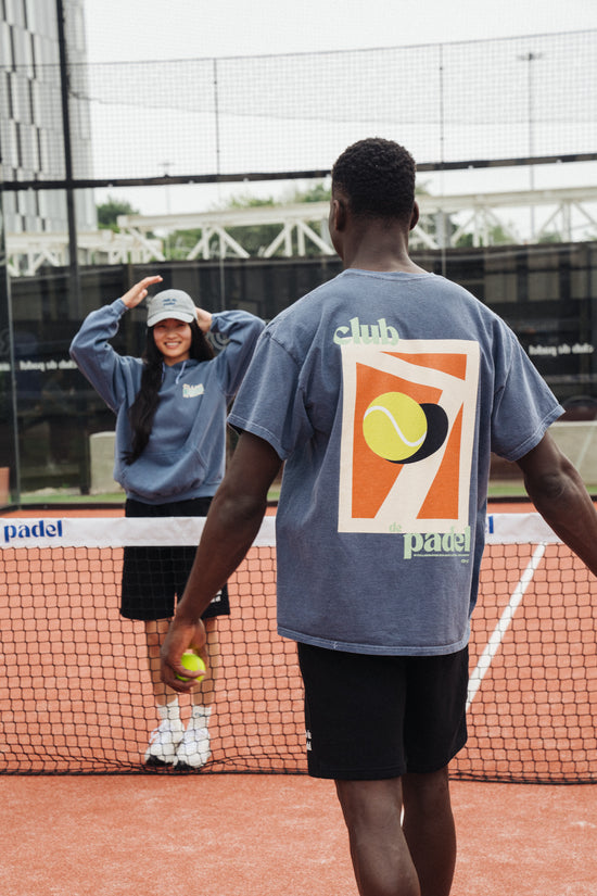 Load image into Gallery viewer, Club de Padel &amp;#39;Summer Court&amp;#39; Vintage Washed Tee - Navy
