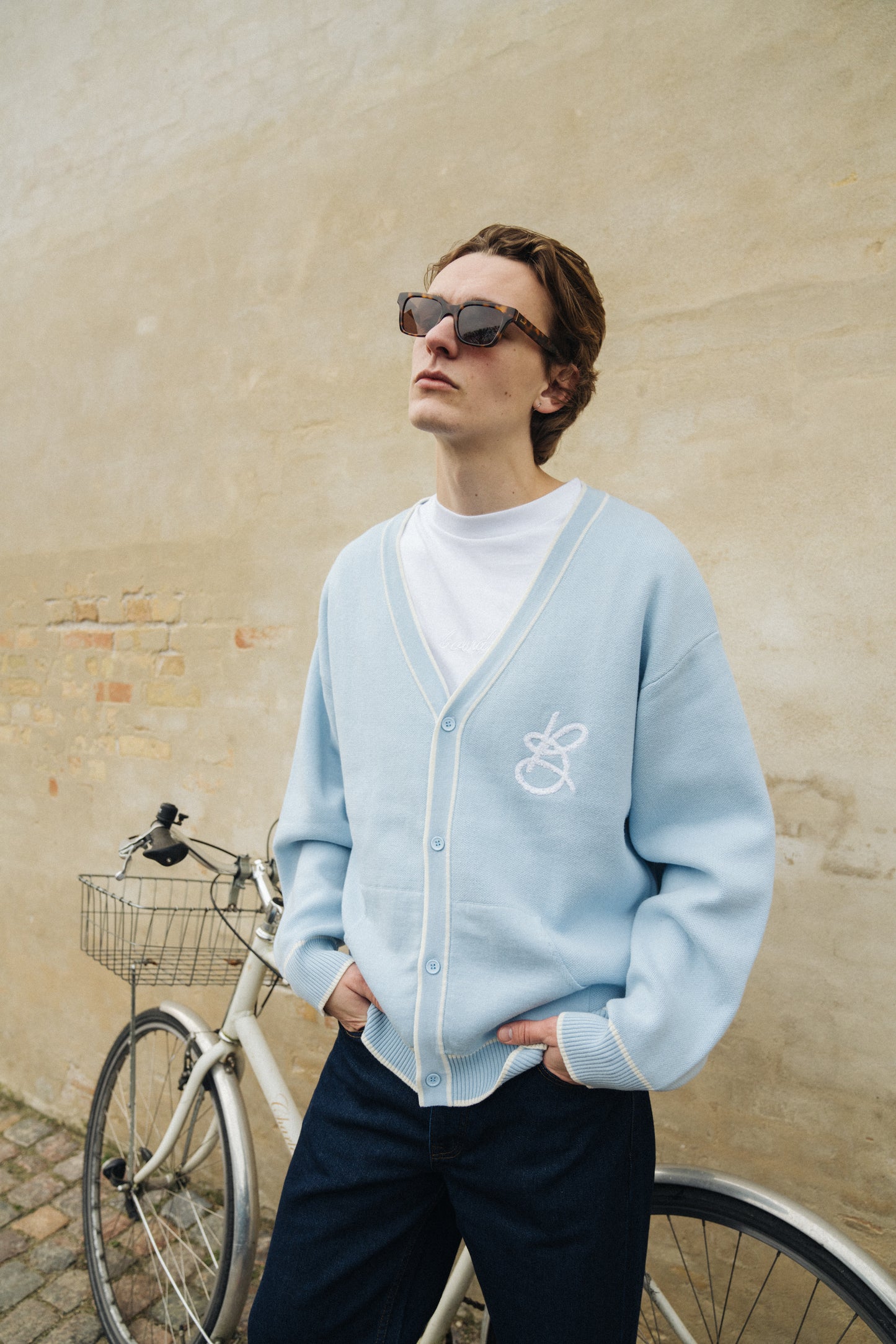 bound Signature Chenille Cardigan - Sky Blue