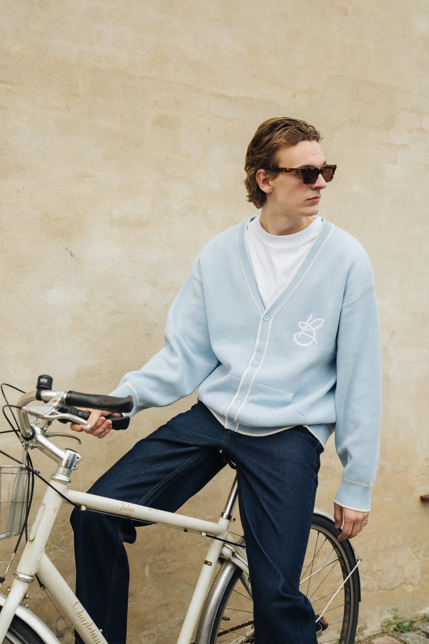 bound Signature Chenille Cardigan - Sky Blue