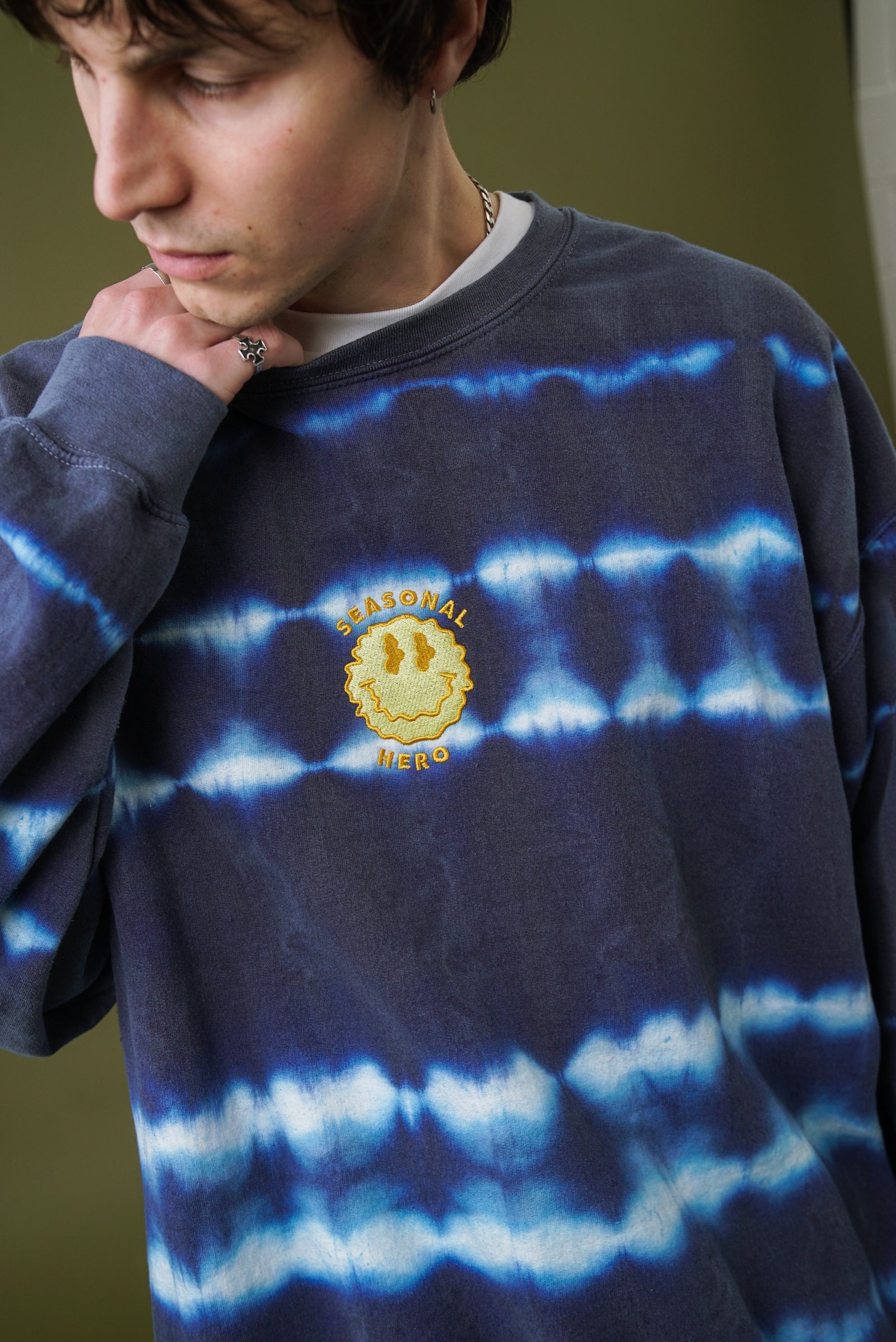 whimsy TIE DYE THERMAL NAVY M Tie Dye Navy Shammy Sammy EDIFICE